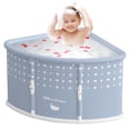 thumbnail image 4 of Anvazise Fan-shaped Foldable Bathtub, Portable Bathtub for Adult, Large Collapsible Tub, Freestanding Surround Collapsible Tub, Effortless Folding Corner Bathtub, 4 of 13