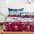 thumbnail image 6 of Twin Sze Fitted Sheet Set - Blue White Red 2 Piece Bedding Sets 16" Deep Pocket Fitted Sheet with 1 Pillowcase, Tie-dye American Flag Star Abstract Brushed Microfiber Hotel Luxury Bed Sheets, 6 of 9