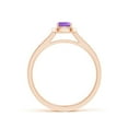 thumbnail image 2 of ANGARA Natural 0.35 Ct. Amethyst with Diamond Halo Ring in 14K Rose Gold for Women (Ring Size: 7.5), 2 of 9