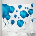 thumbnail image 1 of Balloons Tapestry, Wedding Birthday Anniversary Celebration Party Invitation Event Artwork, Fabric Wall Hanging Decor for Bedroom Living Room Dorm, 5 Sizes, White and Azure Blue, by Ambesonne, 1 of 1