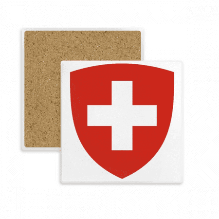 

Switzerland Europe National Emblem Square Coaster Cup Mat Mug Subplate Holder Insulation Stone