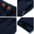 thumbnail image 2 of Tyhengta Mens Shorts Casual Drawstring Zipper Pockets Elastic Waist Navy 38, 2 of 8