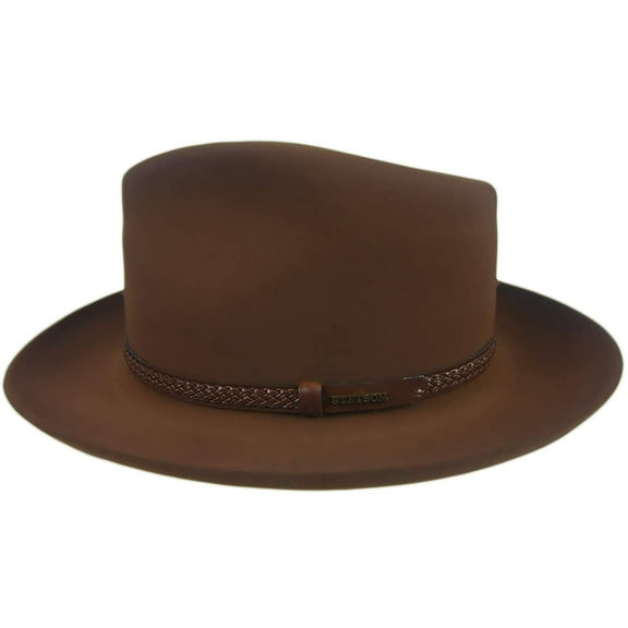 John B. Stetson Company Setson Men's Walnut Emmett Fedora Hat 7 1/8" R 2 1/4" Brim