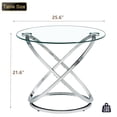 thumbnail image 5 of Pouseayar Galaxy Chrome and Tempered Glass Round End Table with Ring-Shaped Frames, 5 of 11