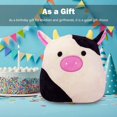 thumbnail image 4 of Un juego de almohadas de peluche de vaca, 13,7 pulgadas, lindos animales de peluche de vaca suave para regalos de cumpleaños de niños, regalos de Navidad (negro - 13,7 pulgadas), 4 of 5