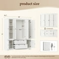 thumbnail image 7 of PARKWELL 4-Door Armoire Wardrobe Closet with 2 Drawers, Clothing Rod and Cabinet, Freestanding Clothing Armoires Closet Organizer for Bedroom, White, 7 of 7