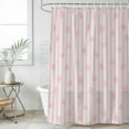 thumbnail image 6 of Pink Snowflakes Shower Curtain, Waterproof Shower Curtains for Bathroom, Vertical Stripes Geometric Minimalist Art Washable Fabric Bathtub Curtain Set Bath Decor with 12 Hooks Long 72"x84", 6 of 6