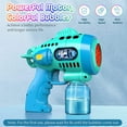 Bubble Gun with 2 Pack Liquid, Handheld Shooter, Ergonomic Grip