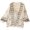 beige, variant on Women's Floral Chiffon Kimono Cardigan Mid Sleeve Beach Cover Up Top for Daily Wear 63cm Black