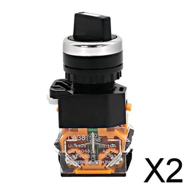 Interruptor de cambio de leva 2X 440V 10A, interruptor giratorio de encendido/apagado de 2 posiciones con 2 piezas