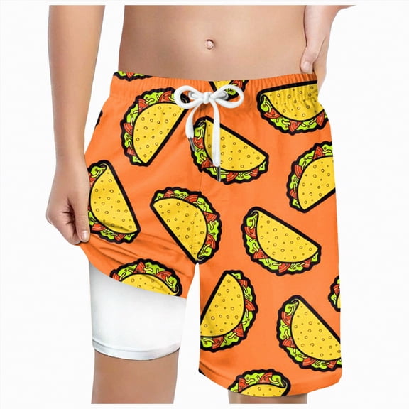 UngA Boys Swim Trunks Swim Shorts Little Boys Bathing Suit Swimsuit Kids Boy Swimwear (Orange,5-6 Years)