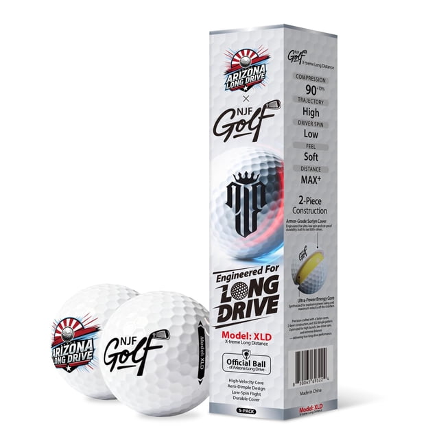 Bolas de Golf NJF Golf XLD Extreme de Largo Alcance Paquete de 5 Sensación Suave
