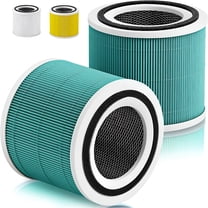 HIBIBUD 2 Pack Core 300 Toxin Absorber Replacement Filter for Air Purifiers,3-in-1 H13 Grade True HEPA Filter,Green