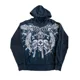 thumbnail image 1 of Y2K moda Hip Hop gris costura bordado suéter con capucha suelta Casual Sudadera con capucha gótico calle Retro ropa de mujer, 1 of 5