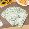 thumbnail image 1 of 100Pcs Eucalyptus Leaf Paper Napkins Reusable Greenery Pattern Paper Towel Elegant Party Dinner Napkin for Kitchen Restaurant-green-, 1 of 10