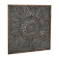 thumbnail image 6 of DecMode Gray Metal Sunflower Floral Wall Decor with Embossed Details, 6 of 13