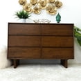 thumbnail image 2 of Boston Mid Century Modern Solid Wood Walnut Dresser with 6 Drawers, 2 of 7