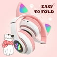 thumbnail image 2 of Wireless Headphones under $5! Xqxayjr Wireless Cat Ear Headphones with LED Light, Bluetooth 5.0 Headset with Microphone, Kids Headphones for Music and Games, 2 of 2