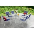 Mainstays Sand Dune Outdoor Patio Dining Set, Metal Sling 7 Piece, Blue