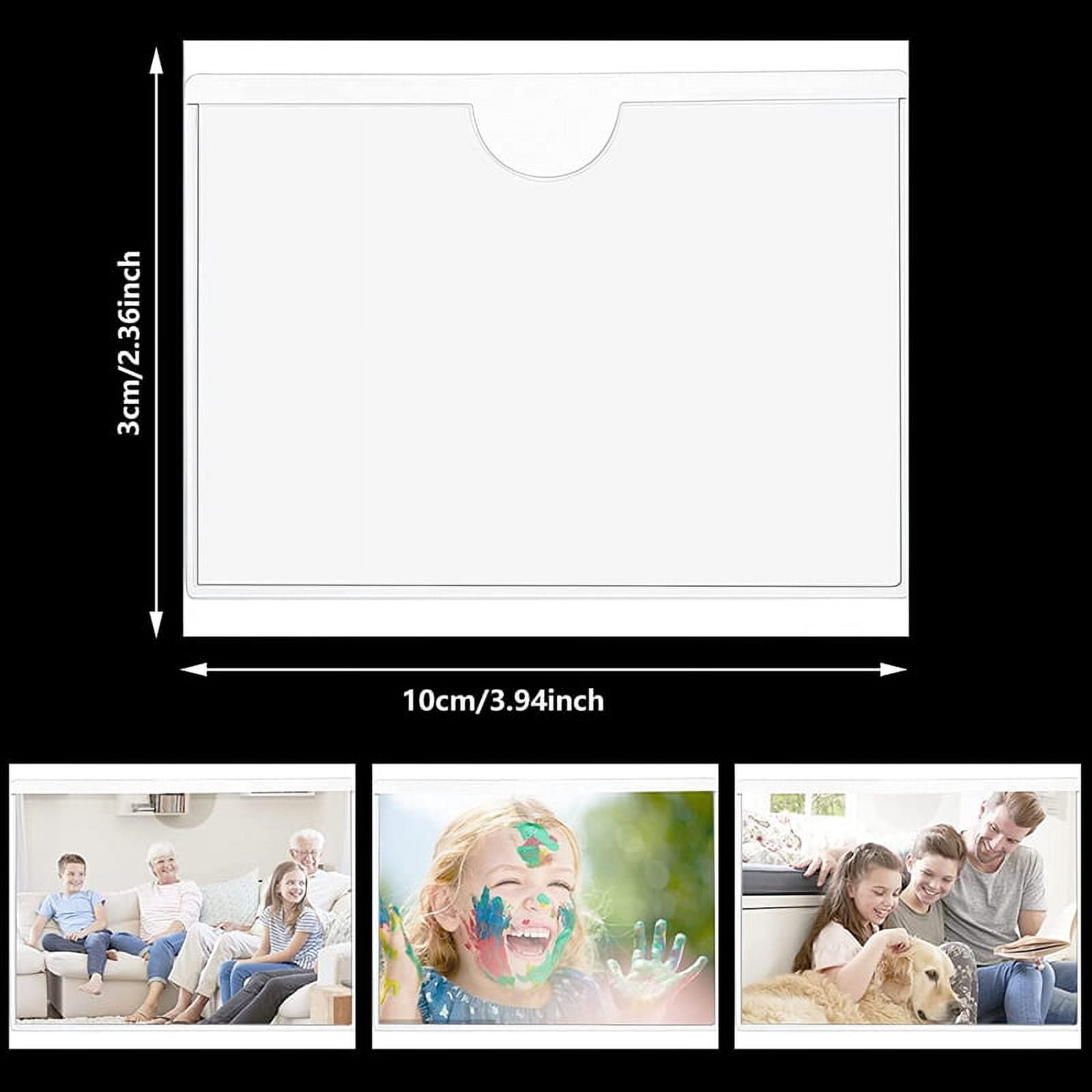 144Pcs Self-Adhesive Label Card Holder Index Pockets Holder 6X8.5cm Clear Plastic Card Holder Adhesive Label Holder