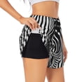 thumbnail image 3 of Lsque Optical Zebra Illusion Printed Women's Running Shorts with Liner Pockets,Elastic Quick Dry Workout Athletic Gym Yoga Shorts,Womens High Waist Shorts-, 3 of 9