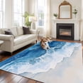 thumbnail image 2 of 6'x9' Area Rugs, Blue Coastal Indoor Outdoor Area Rug for Living Room Bedroom, Summer Beach Nautical Sea Ocean Washable Bathroom Rugs Kitchen Floor Carpet Mats Home Decor Aesthetic, 2 of 8