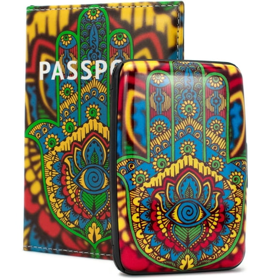 Miami CarryOn RFID Protected Wallet and Passport Cover Set - Prevent Identity Theft