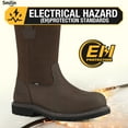 thumbnail image 2 of SMILIN Waterproof Steel Toe Boots for Men, Industrial Construction Non-slip Work Safety Shoes,Dark Brown,US size 12, 2 of 11