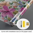 thumbnail image 4 of DKTIE 17.7" x 78.7" Watercolor Hibiscus Floral Window Privacy Film, Non-Adhesive Static Cling Decorative Stained Glass Window Cling for Home Decor, 4 of 8