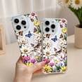 thumbnail image 6 of SKLYDDI Clear Lively Floral for iPhone 16 Pro Case - Butterflies & Flowers Vector Art, TPU Flexible Transparent Case, Magnetic Ring, Aesthetic Cute, 6 of 7