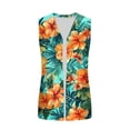 thumbnail image 6 of Chiccall Women's Floral Print Sleeveless Vest Cardigan Open Front V Neck Long Line Layering Waistcoat with Side Pockets, 6 of 8