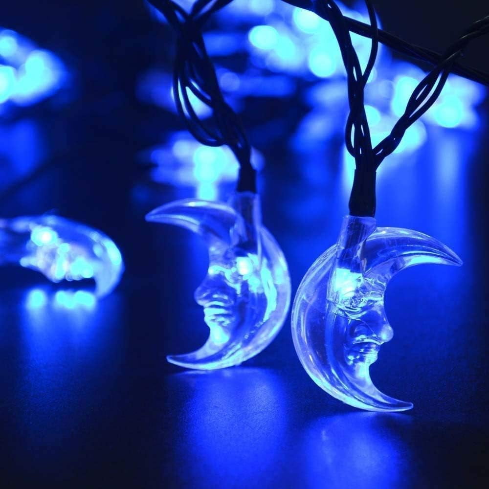Outdoor Garden Solar String Lights, 6M 30LED Solar Moon Lights Moon Fairy Lights String Lights Waterproof with 8 Mode