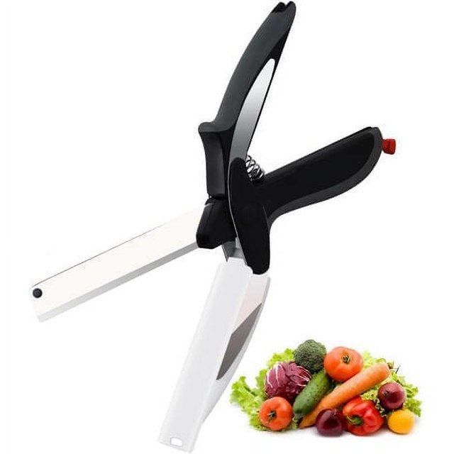 Cuchillo de cocina inteligente picador cortador de alimentos con tabla de cortar, multiusos