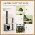 thumbnail image 4 of 39" White Cat Tree Tower with Condo & Scratching Posts - Multi-Level Activity Center for Small Cats - Living Room, Bedroom Pet Furniture, 4 of 7