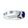 thumbnail image 2 of Art Deco Oval Ring Black Simulated Blue Sapphire Cubic Zirconia 925 Sterling Silver Size 7, 2 of 8