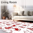 thumbnail image 2 of ODIKA 2'x3' Machine Washable Non-Slip Area Rug, Joyful Santa Sleigh Ride Household Entrance Decoration High Traffic Rug, Red, 622585, 2 of 7