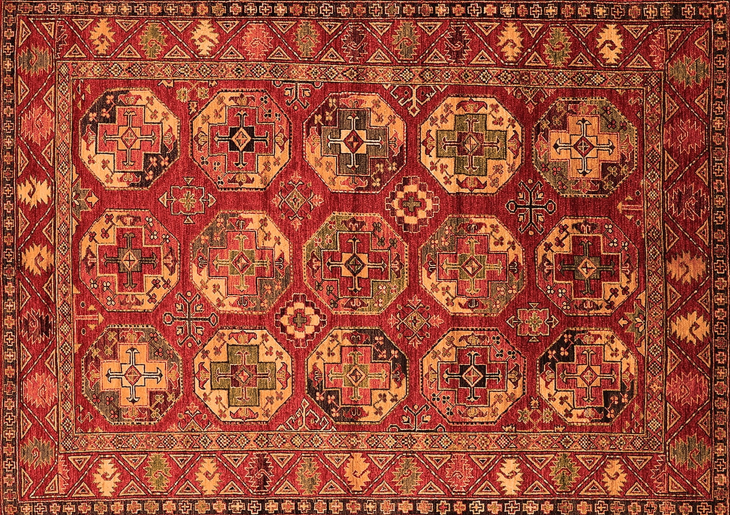 Ahgly Company Indoor Rectangle Oriental Orange Industrial Area Rugs, 2 ...