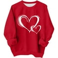 thumbnail image 3 of yoeyez Oversized Crewneck Sweatshirts for Girls Baby Girl Valentines Outfit Heart Printed Long Sleeve Shirts Spring Valentines Clothes Red,4 Years, 3 of 7