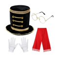 thumbnail image 2 of Conjunto de 4 piezas de accesorios de disfraz de Papá Noel para adultos para juegos de rol. negro, 2 of 8