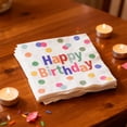 thumbnail image 7 of Elainilye Happy Birthday Paper Napkins, 20 Pack Colorful Polka Dots Printed Disposable Luncheon Napkins for Birthday Party Tableware Celebration Decorations, 7 of 7