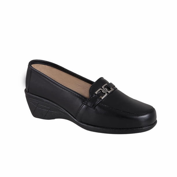 Zapato Confort Mujer Clásico negro 100 % Piel Vacuno Castalia Clásico