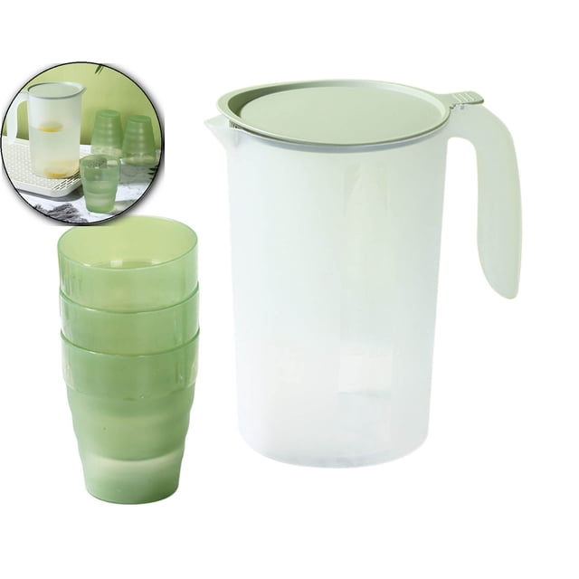 Dvruxg Insulated Cold Water Pitcher - Hot & Cold Water Dispenser for Refrigerators - Perfect for Chilling and Serving Refreshing Beverages, Storage Kettle with Cold Water Cups