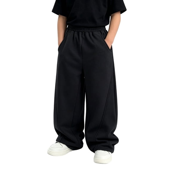 Generic Boys Baggy Sweatpants Wide Leg Sweat Pants Uncuffed Loose Gym Y2K Clothes