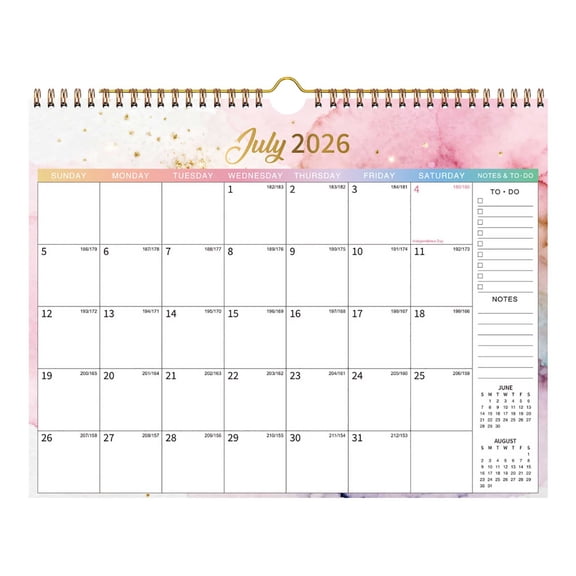 2026-2027 Calendar, Wall Calendar 2026-27 Runs from July 2026 to December 2027, 18 Months Calendar with Thick Paper, To-do List ＆ Notes, with Multiple Holidays for Planning and Organization