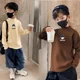 thumbnail image 2 of Camiseta de manga larga cálida con cuello alto y medio polo para niños, otoño/invierno, para niños, talla mediana/grande, con lijado de doble cara, estampada, 2 of 5