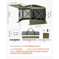 thumbnail image 6 of Olurrisa Pop up Gazebo Screen Tent, 12 x 12 ft Large 6-Sided Camping Canopy Tent with Removable Top & Carry Bag, Screen House Sun Shelter for 8-10 Persons Backyard Patio, Green, 6 of 8