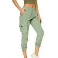 thumbnail image 6 of Tbopshirt Womens Quick Dry Pants Fashion Womens Casual Color Casual Elastic High Waist Wide Cropped Leg Loose Outdoor Fitness Running Climbing Trousers Pocket Pants, 6 of 6