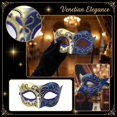 thumbnail image 5 of Masquerade Mask Blue and Gold Glitter Design Venetian Half Face Mask for Women Formal Event Prom Mardi Gras Halloween Party Accessory, 5 of 5