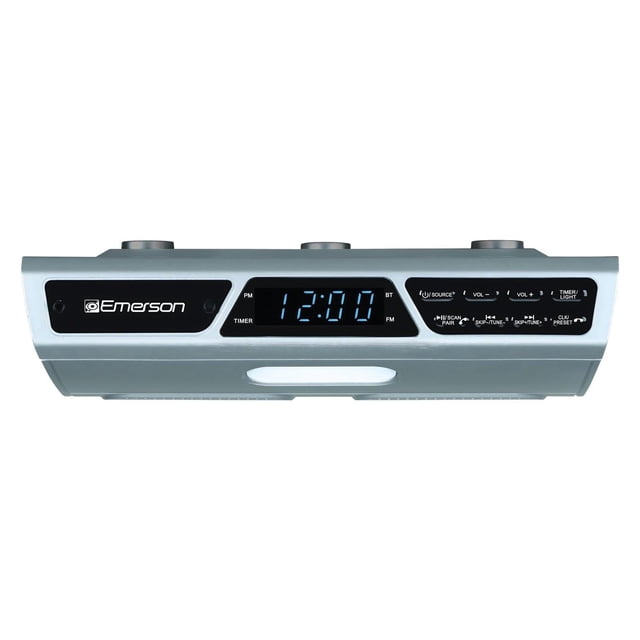 Emerson - Altavoz estéreo inalámbrico Bluetooth con Radio FM, Temporizador de cocción, Reloj Despert