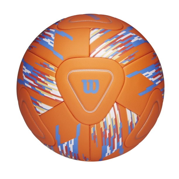 Balón de Fútbol Wilson NCAA Vanquish - Talla 5, Naranja/Azul/Blanco